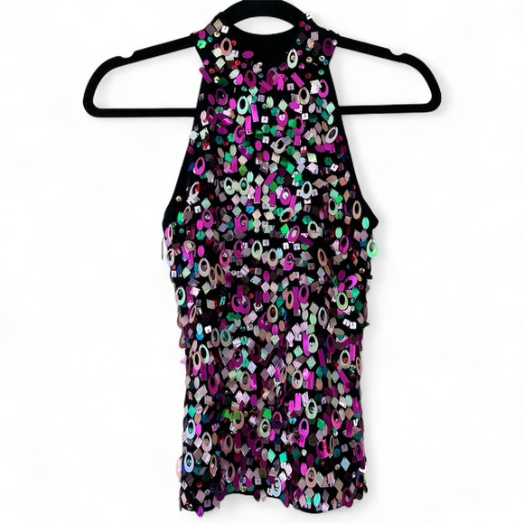Vintage Y2K Sequin Knit Halter Neckline Top Size Small - Picture 12 of 12